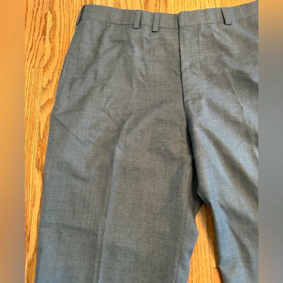 Oxxford Clothes Highest Quality Grey Flannel Wool Flat Front Dress Pants 36 X33 - Picture 3 of 12